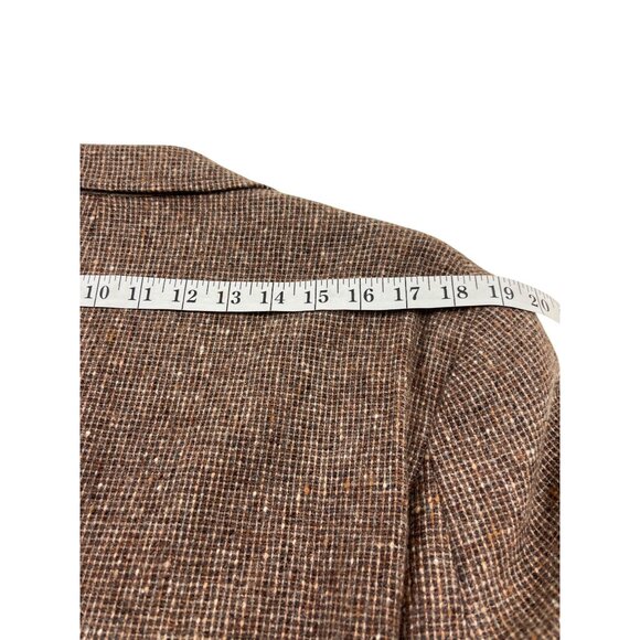 Vintage Mens Brown Wool Tweed Blazer Jacket 2-Button Classic Fit Retro Style 42R - Picture 6 of 7